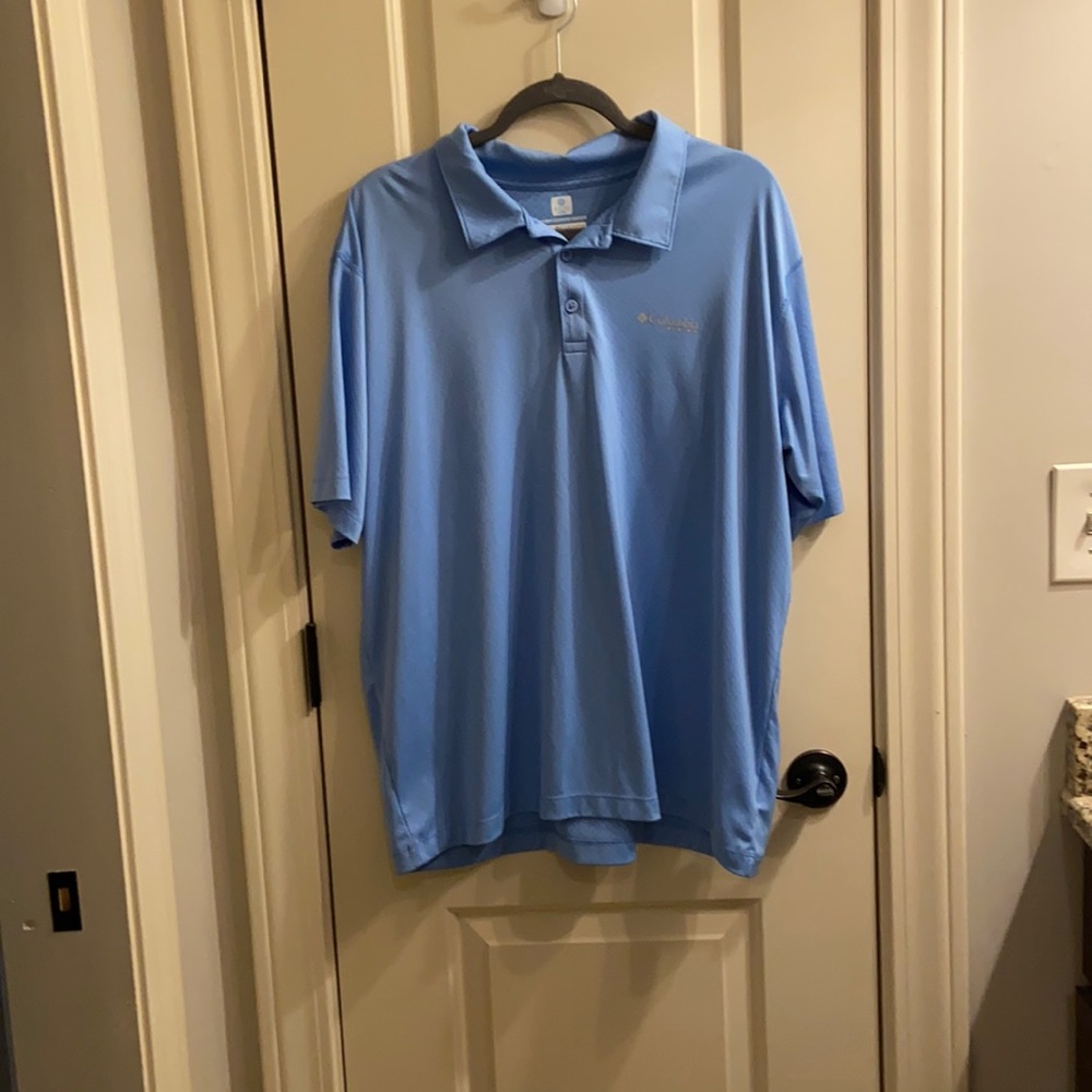 Columbia PFG light blue polo